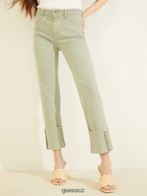 GUESS Boty - GUESS 1981 manžety rovných džíny Světlo Matcha multi ženy 2BRD275 oblečení