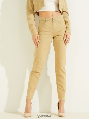 GUESS Boty - GUESS 1981 obarvené geo hubené džíny barevná kostka žlutá ženy 2BRD257 oblečení