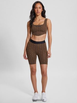 GUESS Boty - GUESS Aggie Biker Shorts AOP Brown ologram ženy 2BRD2150 oblečení