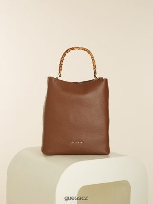 GUESS Boty - GUESS Aida kožená taška hobo hnědý ženy 2BRD3089 tašky