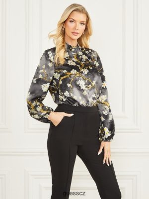 GUESS Boty - GUESS Blossom halenka Blossom Black Cave Print ženy 2BRD1457 oblečení