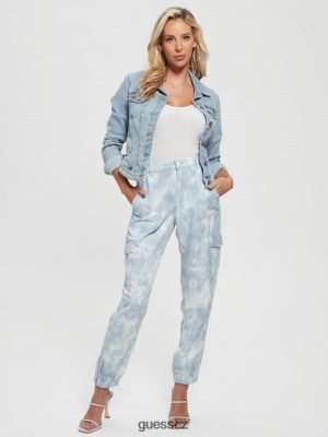 GUESS Boty - GUESS Bowie Cargo Chino kalhoty Coronado Blue Tie Dye ženy 2BRD2198 oblečení