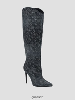 GUESS Boty - GUESS Bralyn Rhinestone kolena vysoká bota černý ženy 2BRD3527 obuv