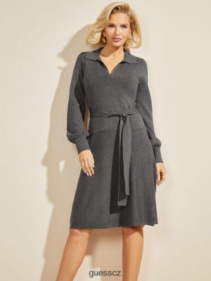 GUESS Boty - GUESS Brooklynské svetrové šaty Tmavé uhlí Heather ženy 2BRD860 oblečení