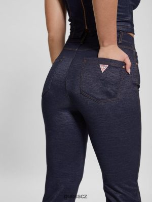 GUESS Boty - GUESS Caroline denim ponte kalhoty Modrý džínovina ženy 2BRD47 oblečení