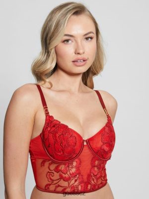 GUESS Boty - GUESS Christie Floral Shimmer Corset Květinový Lurex Red ženy 2BRD1265 oblečení