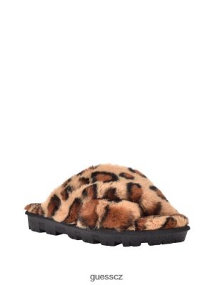 GUESS Boty - GUESS Crisscross Fur Slipper Hnědá více textilie ženy 2BRD3497 obuv