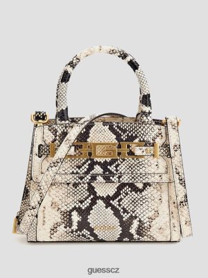 GUESS Boty - GUESS Cristina Small Leather Satchel Bílý patent ženy 2BRD3275 tašky