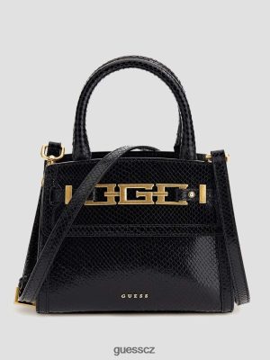 GUESS Boty - GUESS Cristina Small Leather Satchel Černý květinový tisk ženy 2BRD2882 tašky