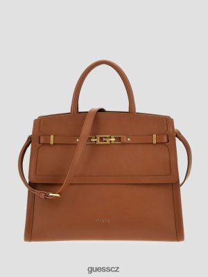 GUESS Boty - GUESS Cristina střední kožená brašna koňak ženy 2BRD2828 tašky