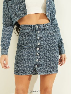 GUESS Boty - GUESS Cube Midi sukně Cube Wash ženy 2BRD242 oblečení