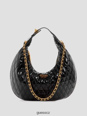 GUESS Boty - GUESS Dema prošívaná taška hobo Černý květinový tisk ženy 2BRD3032 tašky