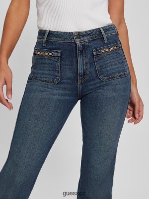 GUESS Boty - GUESS ECO 1981 Výškové rovné džíny Koipond Blue ženy 2BRD59 oblečení