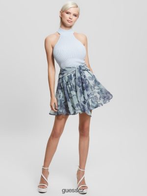 GUESS Boty - GUESS Eco Aman Floral Sukně porcelánový květinový tisk bl ženy 2BRD2417 oblečení