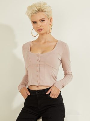 GUESS Boty - GUESS Eco Amori knoflík nahoře Posh Taupe ženy 2BRD1616 oblečení