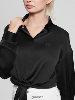 GUESS Boty - GUESS Eco Bow Jun košile černý ženy 2BRD1007 oblečení