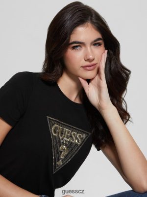 GUESS Boty - GUESS Eco Multi-Tone Frewin Logo Tee černý ženy 2BRD1478 oblečení