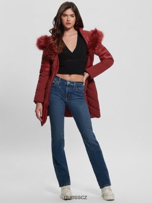 GUESS Boty - GUESS Eco Oxana prošívaná bunda řepná šťáva červená ženy 2BRD1886 oblečení