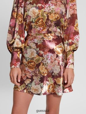 GUESS Boty - GUESS Eco Taryn saténová sukně Digitální tapiserijský tisk ma ženy 2BRD2444 oblečení