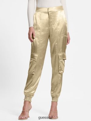 GUESS Boty - GUESS Ekologické vlnové saténové nákladní kalhoty cemento ženy 2BRD2201 oblečení