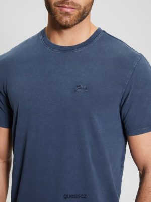 GUESS Boty - GUESS Eli Washed Tee zčernalé modré multi muži 2BRD4163 oblečení