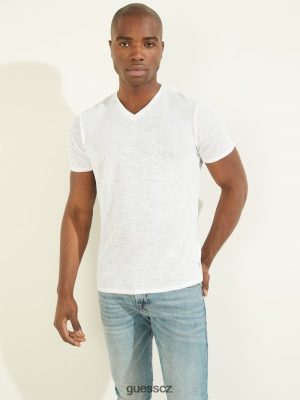 GUESS Boty - GUESS Gáza V-Neck Tee čistá bílá muži 2BRD4130 oblečení