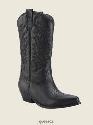 GUESS Boty - GUESS Galen Leather Cowgirl Boots černý ženy 2BRD3536 obuv