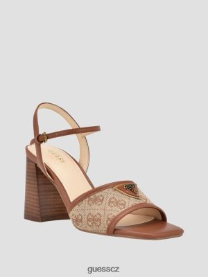 GUESS Boty - GUESS Glaven Open-Toe Block paty Středně hnědá ženy 2BRD3416 obuv