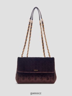 GUESS Boty - GUESS Inia sametový kabriolet crossbody Del Rey Black Wash ženy 2BRD2915 tašky