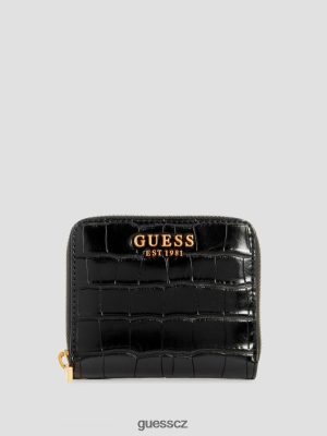 GUESS Boty - GUESS James Croc malá peněženka na zip Černý květinový tisk ženy 2BRD3128 tašky