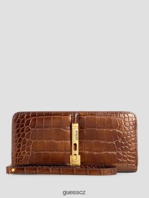 GUESS Boty - GUESS James Croc velká peněženka na zip bronz ženy 2BRD3125 tašky