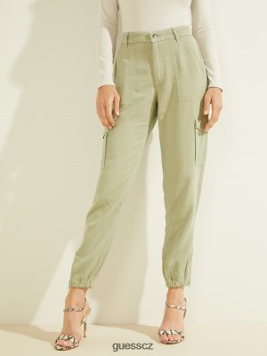 GUESS Boty - GUESS Kalhové kalhoty Bowie Chino Světlo Matcha multi ženy 2BRD2135 oblečení