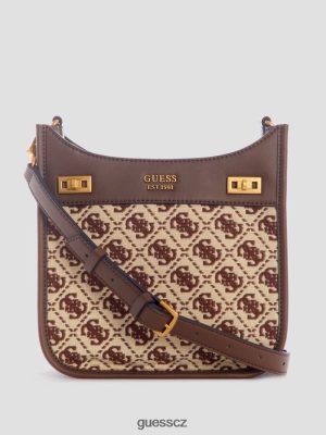 GUESS Boty - GUESS Katey Jacquard Mini Hobo Bag Brown Multi ženy 2BRD2783 tašky