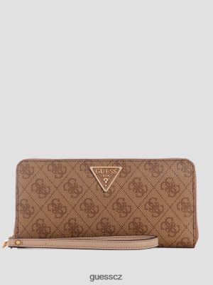 GUESS Boty - GUESS Laurel velká peněženka na zip Latte logo ženy 2BRD3131 tašky