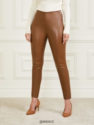 GUESS Boty - GUESS Legíny na koženou koženou leggingu Hnědá krása ženy 2BRD2276 oblečení