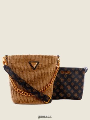 GUESS Boty - GUESS Lilica Bucket Bag Brown Multi ženy 2BRD3110 tašky