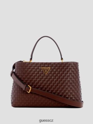 GUESS Boty - GUESS Lisbet tkaný Satchel mahagon ženy 2BRD2822 tašky