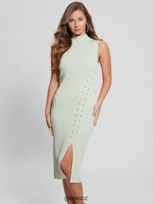 GUESS Boty - GUESS Louise svetrové šaty mlhavá zelená ženy 2BRD683 oblečení