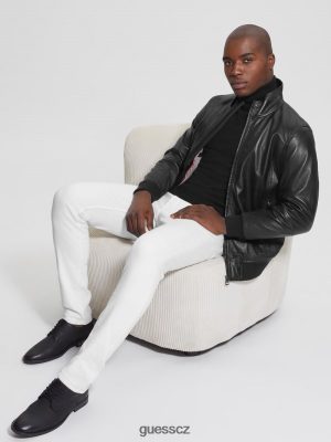GUESS Boty - GUESS Měkká kožená bunda černý muži 2BRD3953 oblečení