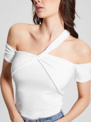GUESS Boty - GUESS Malori Twisted poprup Top čistá bílá ženy 2BRD992 oblečení