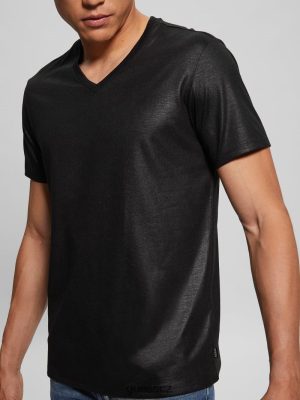 GUESS Boty - GUESS Mason Yoke V-Neck Tee černý muži 2BRD3974 oblečení