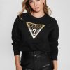 GUESS Boty - GUESS Mikina s logem Crystal Mesh černý ženy 2BRD1691 oblečení