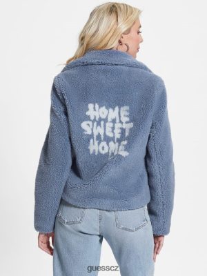 GUESS Boty - GUESS Moto bunda Daria Faux-Sherpa Ocelová modrá ženy 2BRD1943 oblečení