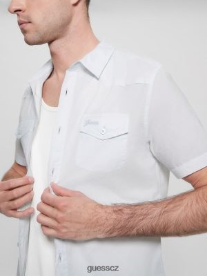 GUESS Boty - GUESS Nottinghamová košile Polární modrá muži 2BRD3983 oblečení