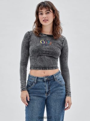 GUESS Boty - GUESS Originální logo s dlouhým rukávem Jet Black Multi ženy 2BRD1214 oblečení