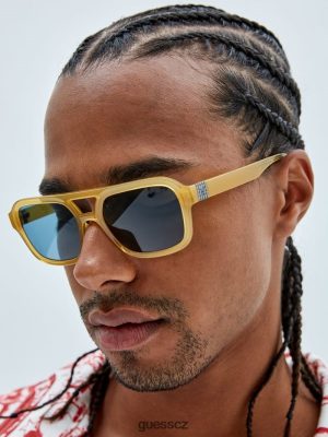 GUESS Boty - GUESS Originals Aviator sluneční brýle Lesklá béžová/hnědá unisex 2BRD3746 příslušenství