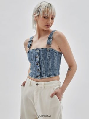 GUESS Boty - GUESS Originals Bustier Denim Top Go Donna Medium Wash unisex 2BRD1250 oblečení