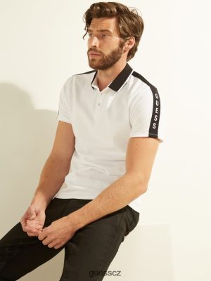 GUESS Boty - GUESS Pique Logo Tape Polo čistá bílá muži 2BRD4172 oblečení