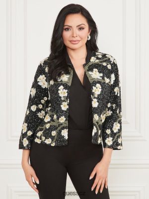 GUESS Boty - GUESS Precious Empoidered Flicin Jacket Blossom Black Cave ženy 2BRD1874 oblečení