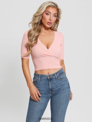 GUESS Boty - GUESS Soft Bandage V-Neck Top Peach Creme ženy 2BRD974 oblečení